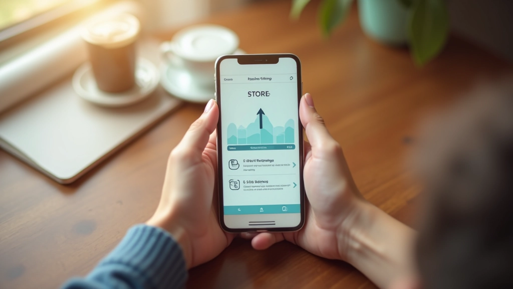 Mobilní telefon s vertikálním progress trackerem a hladkou animací kroků